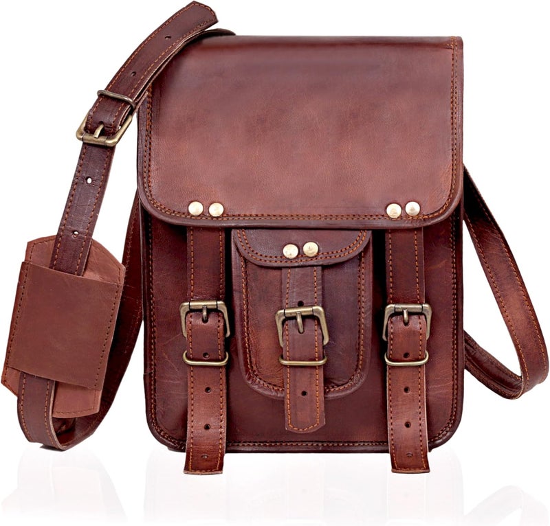 cuero Vintage Tablet Genuine Vintage Leather ipad/tab/Kindle Satchel Crossbody Shoulder Bag 11 Inch - Image 2